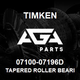 07100-07196D Timken TAPERED ROLLER BEARINGS - TDO (TAPERED DOUBLE OUTER) IMPERIAL | AGA Parts