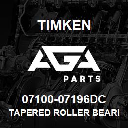 07100-07196DC Timken TAPERED ROLLER BEARINGS - TDO (TAPERED DOUBLE OUTER) IMPERIAL | AGA Parts