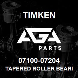 07100-07204 Timken TAPERED ROLLER BEARINGS - TS (TAPERED SINGLE) IMPERIAL | AGA Parts