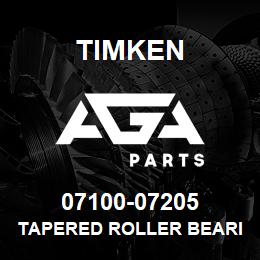 07100-07205 Timken TAPERED ROLLER BEARINGS - TS (TAPERED SINGLE) IMPERIAL | AGA Parts