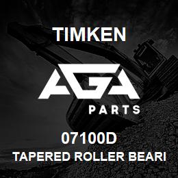 07100D Timken TAPERED ROLLER BEARINGS - DOUBLE TAPERED CONES - IMPERIAL | AGA Parts