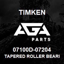 07100D-07204 Timken TAPERED ROLLER BEARINGS - TDI (TAPERED DOUBLE INNER) IMPERIAL | AGA Parts