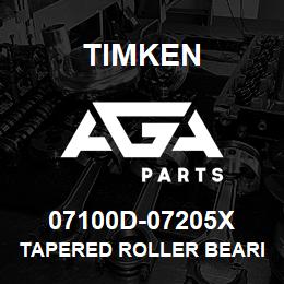 07100D-07205X Timken TAPERED ROLLER BEARINGS - TDI (TAPERED DOUBLE INNER) IMPERIAL | AGA Parts