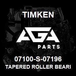 07100-S-07196 Timken TAPERED ROLLER BEARINGS - TS (TAPERED SINGLE) IMPERIAL | AGA Parts