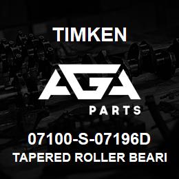 07100-S-07196D Timken TAPERED ROLLER BEARINGS - TDO (TAPERED DOUBLE OUTER) IMPERIAL | AGA Parts