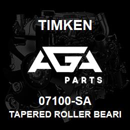 07100-SA Timken TAPERED ROLLER BEARINGS - SINGLE CONES - IMPERIAL | AGA Parts