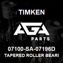 07100-SA-07196D Timken TAPERED ROLLER BEARINGS - TDO (TAPERED DOUBLE OUTER) IMPERIAL | AGA Parts