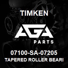 07100-SA-07205 Timken TAPERED ROLLER BEARINGS - TS (TAPERED SINGLE) IMPERIAL | AGA Parts