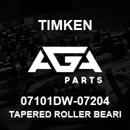 07101DW-07204 Timken TAPERED ROLLER BEARINGS - TDI (TAPERED DOUBLE INNER) IMPERIAL | AGA Parts