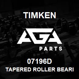 07196D Timken TAPERED ROLLER BEARINGS - DOUBLE TAPERED CUP - IMPERIAL | AGA Parts