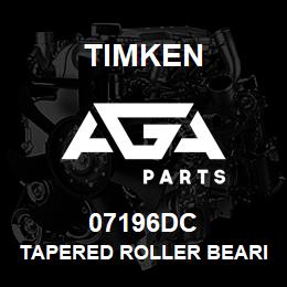 07196DC Timken TAPERED ROLLER BEARINGS - DOUBLE TAPERED CUP - IMPERIAL | AGA Parts