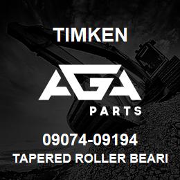 09074-09194 Timken TAPERED ROLLER BEARINGS - TS (TAPERED SINGLE) IMPERIAL | AGA Parts