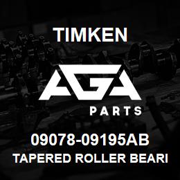 09078-09195AB Timken TAPERED ROLLER BEARINGS - TSF (TAPERED SINGLE WITH FLANGE) IMPERIAL | AGA Parts