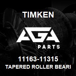 11163-11315 Timken TAPERED ROLLER BEARINGS - TS (TAPERED SINGLE) IMPERIAL | AGA Parts