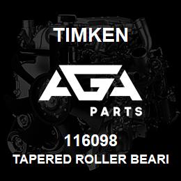 116098 Timken TAPERED ROLLER BEARINGS - SINGLE CUPS - IMPERIAL | AGA Parts