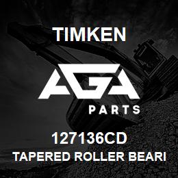 127136CD Timken TAPERED ROLLER BEARINGS - DOUBLE TAPERED CUP - IMPERIAL | AGA Parts