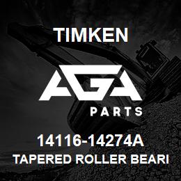 14116-14274A Timken TAPERED ROLLER BEARINGS - TS (TAPERED SINGLE) IMPERIAL | AGA Parts