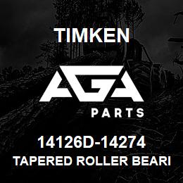 14126D-14274 Timken TAPERED ROLLER BEARINGS - TDI (TAPERED DOUBLE INNER) IMPERIAL | AGA Parts