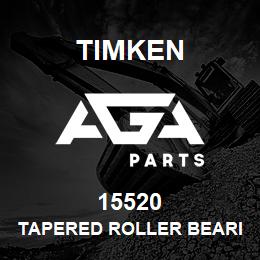 15520 Timken TAPERED ROLLER BEARINGS - SINGLE CUPS - IMPERIAL | AGA Parts