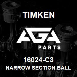 16024-C3 Timken NARROW SECTION BALL BEARINGS (16000, 16100) | AGA Parts