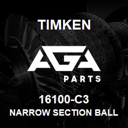 16100-C3 Timken NARROW SECTION BALL BEARINGS (16000, 16100) | AGA Parts