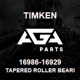 16986-16929 Timken TAPERED ROLLER BEARINGS - TS (TAPERED SINGLE) IMPERIAL | AGA Parts