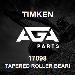 17098 Timken TAPERED ROLLER BEARINGS - SINGLE CONES - IMPERIAL | AGA Parts