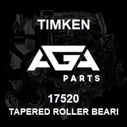 17520 Timken TAPERED ROLLER BEARINGS - SINGLE CUPS - IMPERIAL | AGA Parts