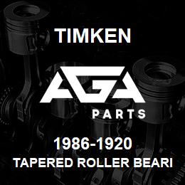 1986-1920 Timken TAPERED ROLLER BEARINGS - TS (TAPERED SINGLE) IMPERIAL | AGA Parts