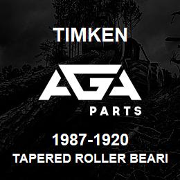 1987-1920 Timken TAPERED ROLLER BEARINGS - TS (TAPERED SINGLE) IMPERIAL | AGA Parts