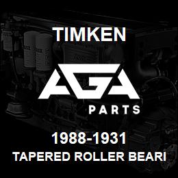 1988-1931 Timken TAPERED ROLLER BEARINGS - TS (TAPERED SINGLE) IMPERIAL | AGA Parts