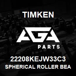 22208KEJW33C3 Timken SPHERICAL ROLLER BEARINGS - STEEL CAGE | AGA Parts