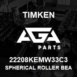 22208KEMW33C3 Timken SPHERICAL ROLLER BEARINGS - BRASS CAGE | AGA Parts