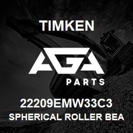 22209EMW33C3 Timken SPHERICAL ROLLER BEARINGS - BRASS CAGE | AGA Parts