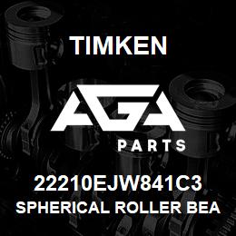 22210EJW841C3 Timken SPHERICAL ROLLER BEARINGS - STEEL CAGE | AGA Parts