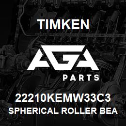 22210KEMW33C3 Timken SPHERICAL ROLLER BEARINGS - BRASS CAGE | AGA Parts