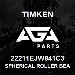 22211EJW841C3 Timken SPHERICAL ROLLER BEARINGS - STEEL CAGE | AGA Parts