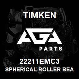 22211EMC3 Timken SPHERICAL ROLLER BEARINGS - BRASS CAGE | AGA Parts