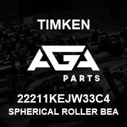 22211KEJW33C4 Timken SPHERICAL ROLLER BEARINGS - STEEL CAGE | AGA Parts