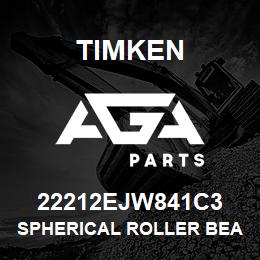 22212EJW841C3 Timken SPHERICAL ROLLER BEARINGS - STEEL CAGE | AGA Parts