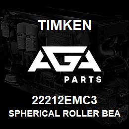 22212EMC3 Timken SPHERICAL ROLLER BEARINGS - BRASS CAGE | AGA Parts