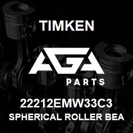 22212EMW33C3 Timken SPHERICAL ROLLER BEARINGS - BRASS CAGE | AGA Parts