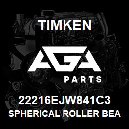 22216EJW841C3 Timken SPHERICAL ROLLER BEARINGS - STEEL CAGE | AGA Parts