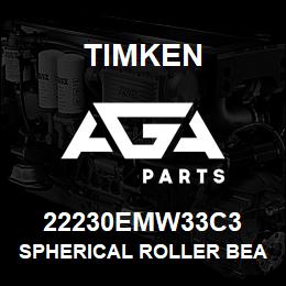 22230EMW33C3 Timken SPHERICAL ROLLER BEARINGS - BRASS CAGE | AGA Parts