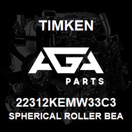 22312KEMW33C3 Timken SPHERICAL ROLLER BEARINGS - BRASS CAGE | AGA Parts