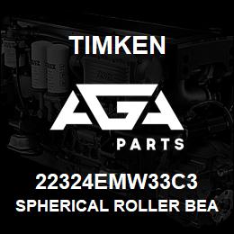 22324EMW33C3 Timken SPHERICAL ROLLER BEARINGS - BRASS CAGE | AGA Parts