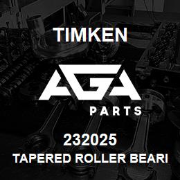 232025 Timken TAPERED ROLLER BEARINGS - SINGLE CUPS - IMPERIAL | AGA Parts