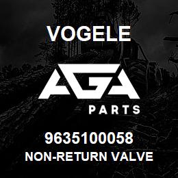 9635100058 Vogele NON-RETURN VALVE | AGA Parts