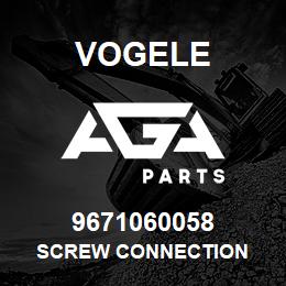 9671060058 Vogele SCREW CONNECTION | AGA Parts