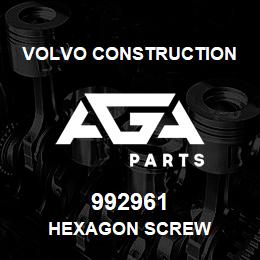 992961 Volvo CE HEXAGON SCREW | AGA Parts